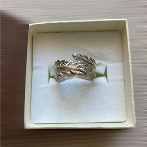 Silver 925 Ring, Leaves, Nature, Size 7, Adjustable